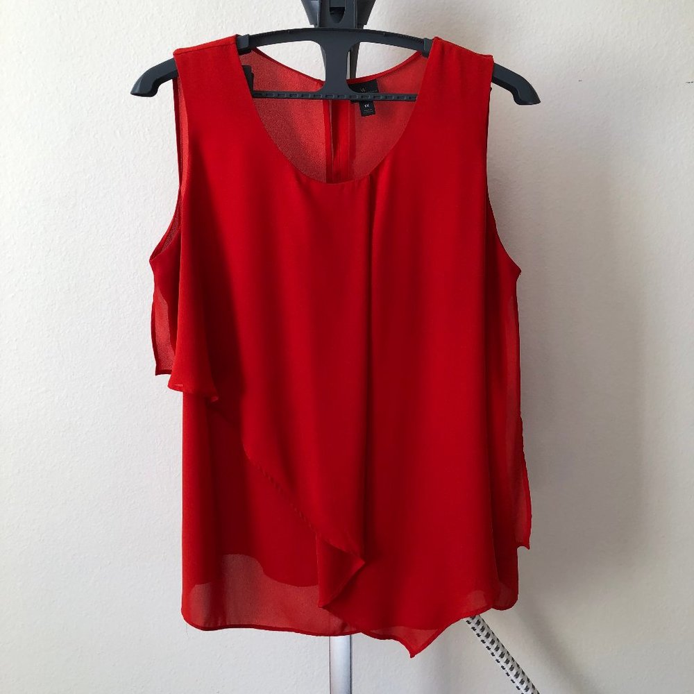 Worthington Sheer Red Tank Top